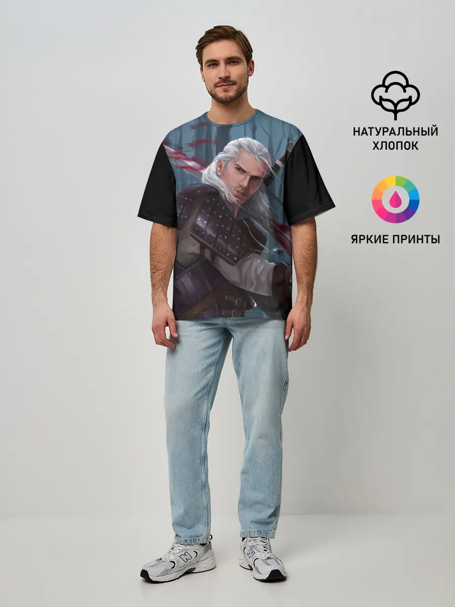 Мужская футболка оверсайз / Ведьмак 2