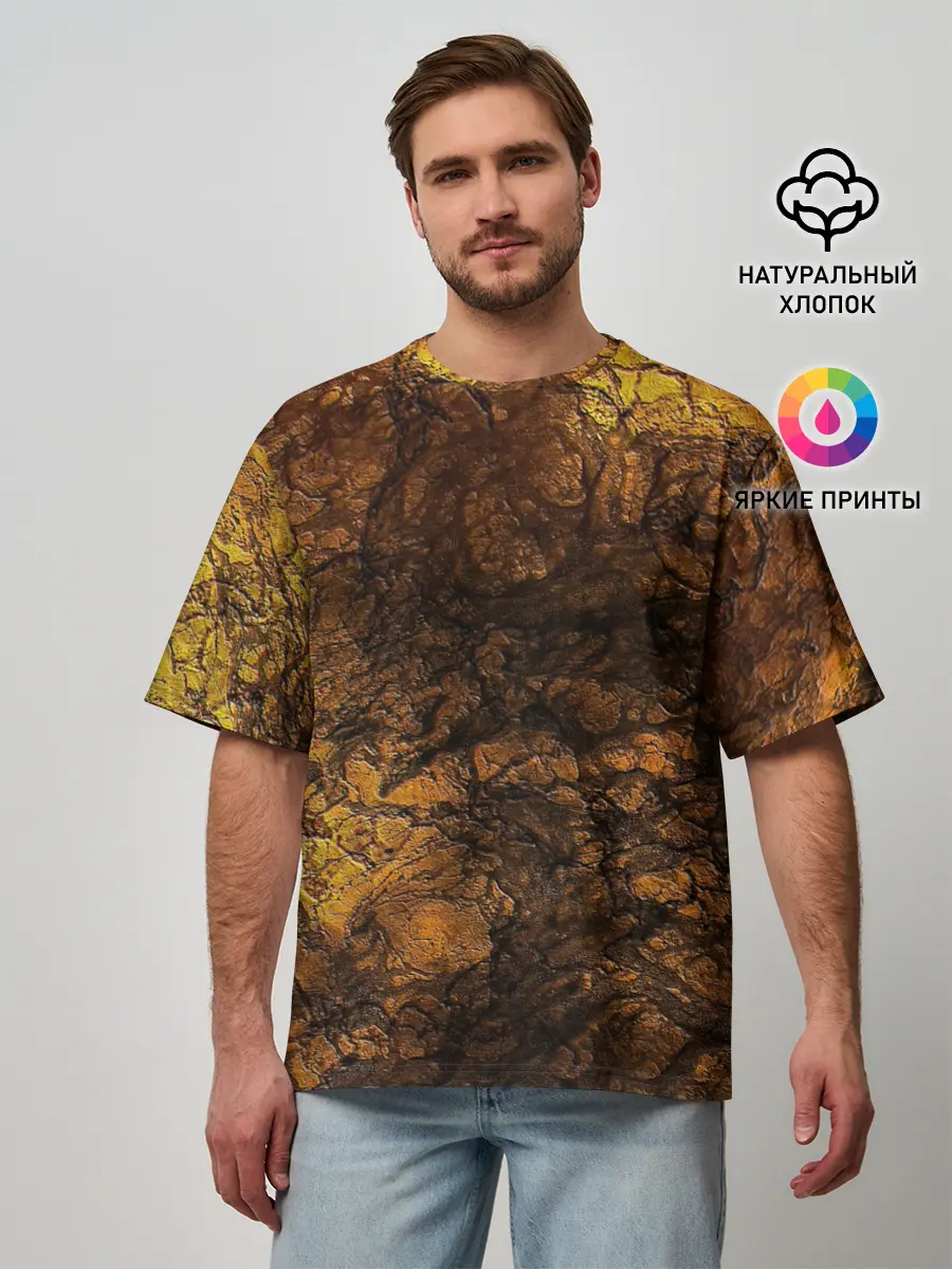 Мужская футболка оверсайз / Абстрактный узор текстура