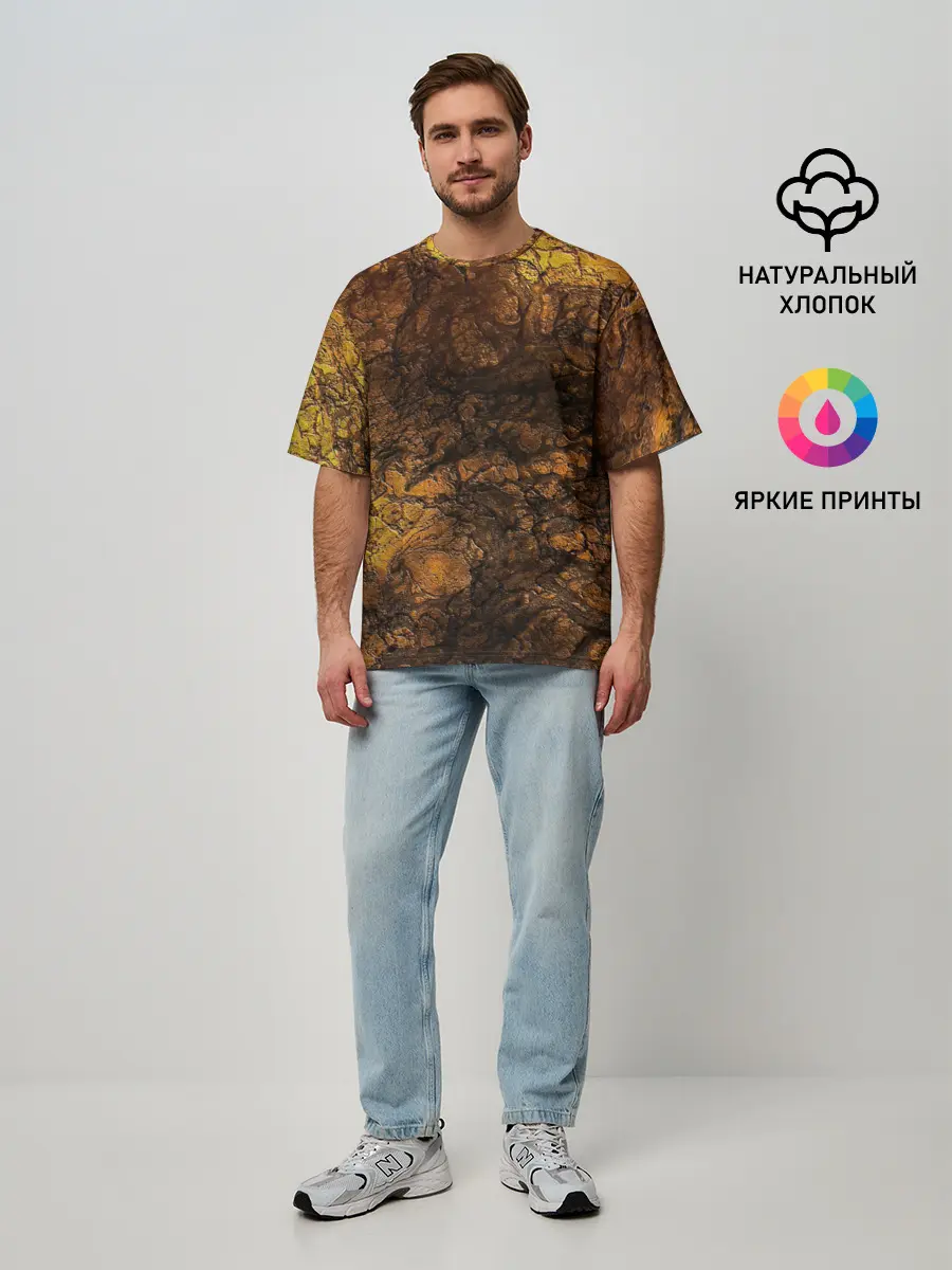 Мужская футболка оверсайз / Абстрактный узор текстура