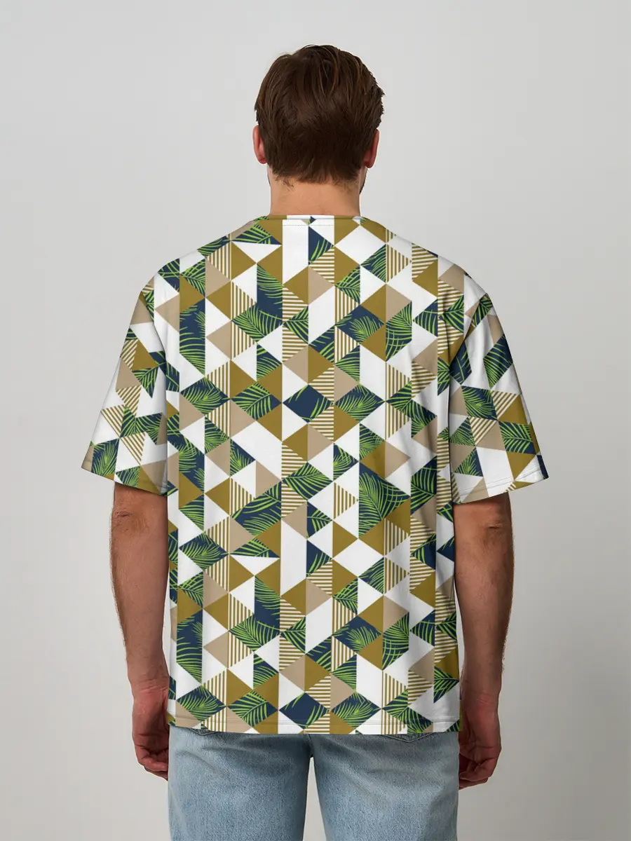 Мужская футболка оверсайз / Хипстерские треугольники