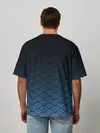 Мужская футболка оверсайз / Узор круги темный синий