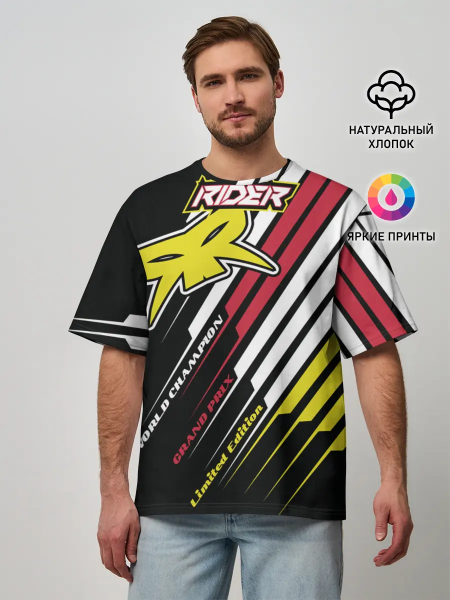 Мужская футболка оверсайз / Форма для мотокросса FOX