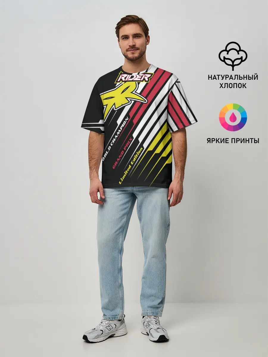 Мужская футболка оверсайз / Форма для мотокросса FOX