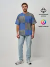 Мужская футболка оверсайз / Denim Patchwork