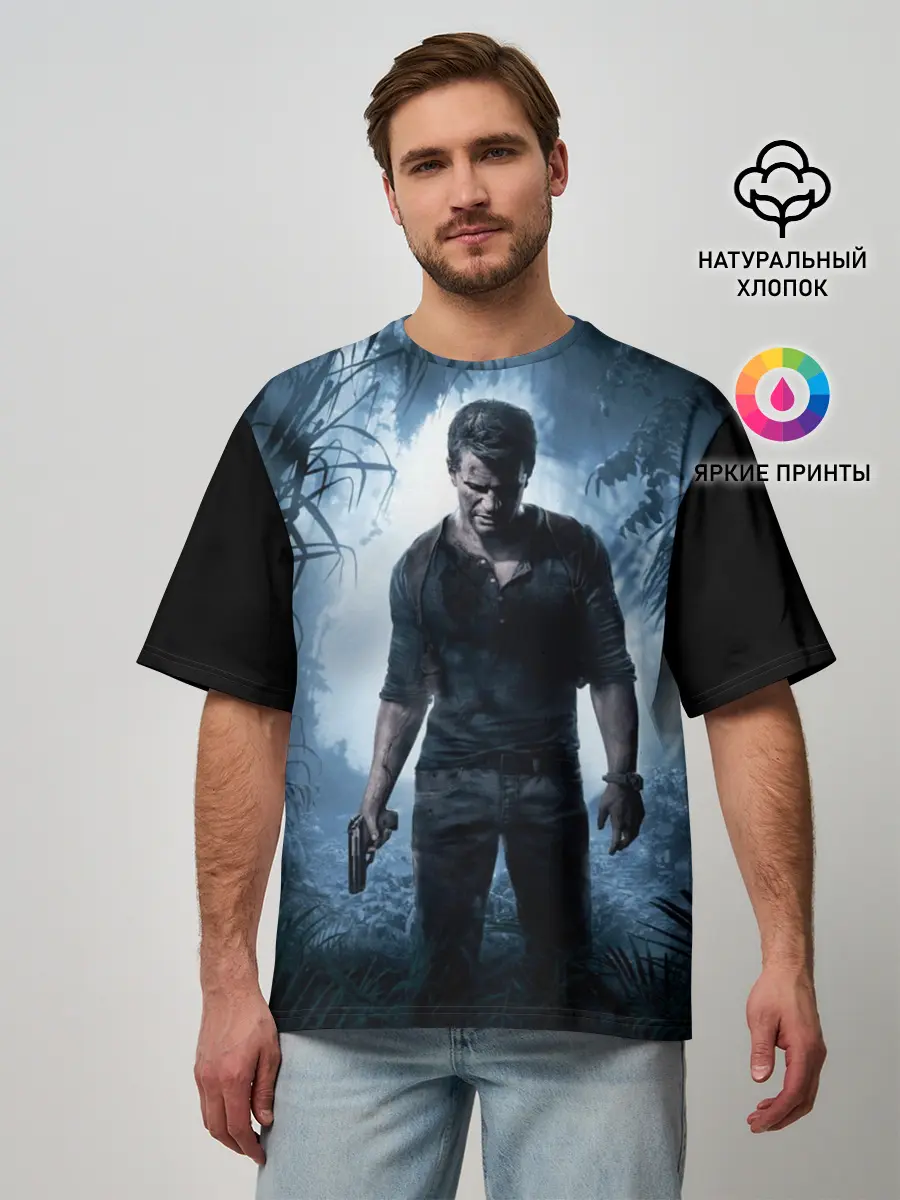 Мужская футболка оверсайз / Uncharted 4