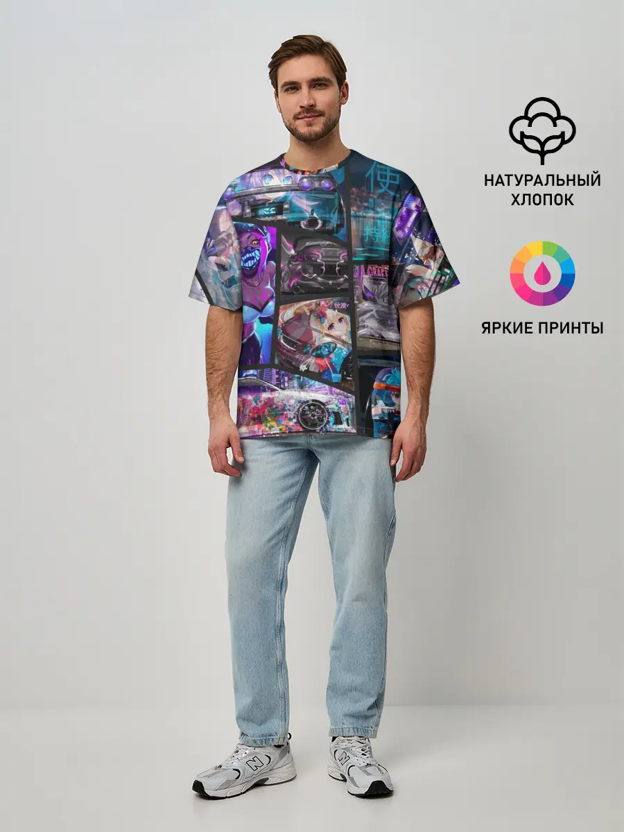 Мужская футболка оверсайз / JDM Anime