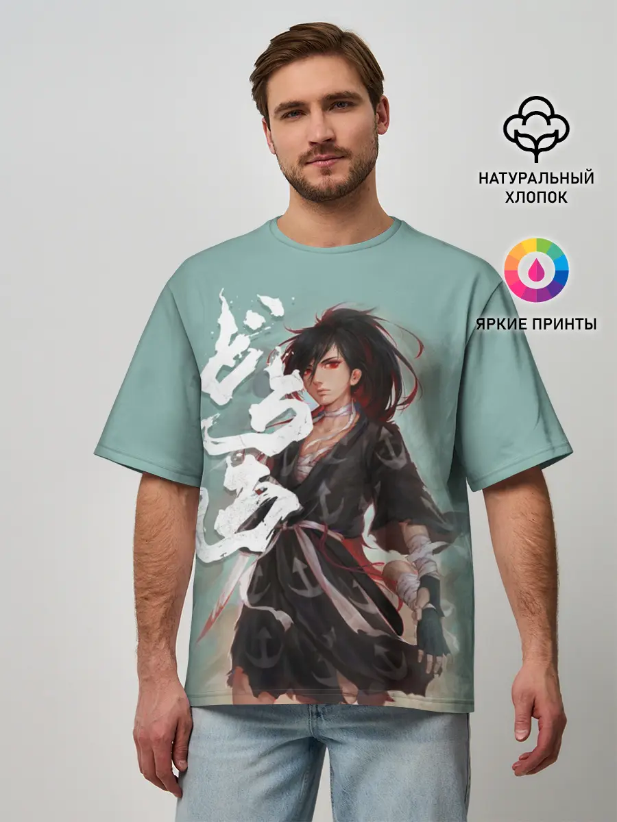 Мужская футболка оверсайз / Дороро