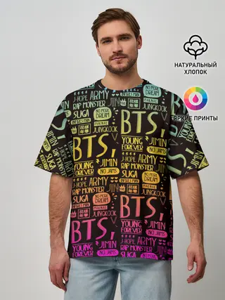Мужская футболка оверсайз / BTS