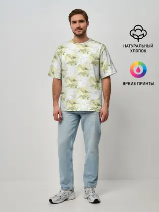 Мужская футболка оверсайз / Маленькие птички