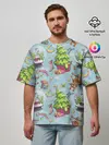 Мужская футболка оверсайз / Merry Christmas Pattern