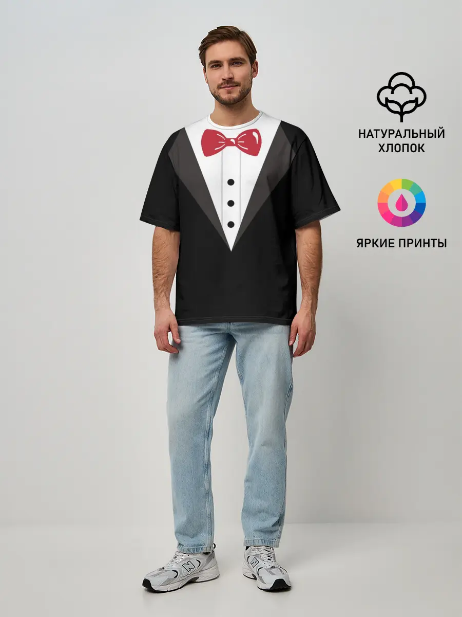 Мужская футболка оверсайз / Смокинг
