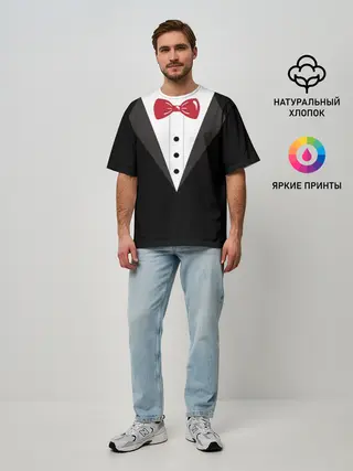 Мужская футболка оверсайз / Смокинг
