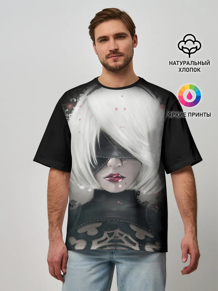 Мужская футболка оверсайз / YoRHa | Nier