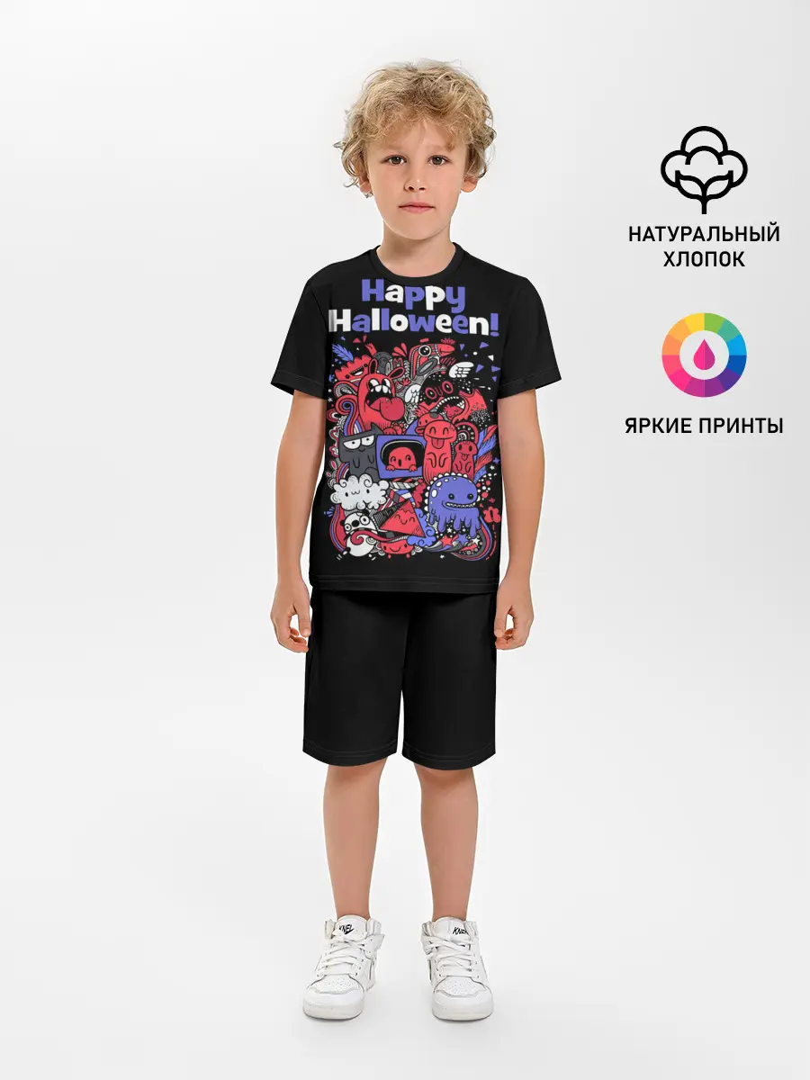 Детская пижама с шортами / Монстры на Хеллоуин