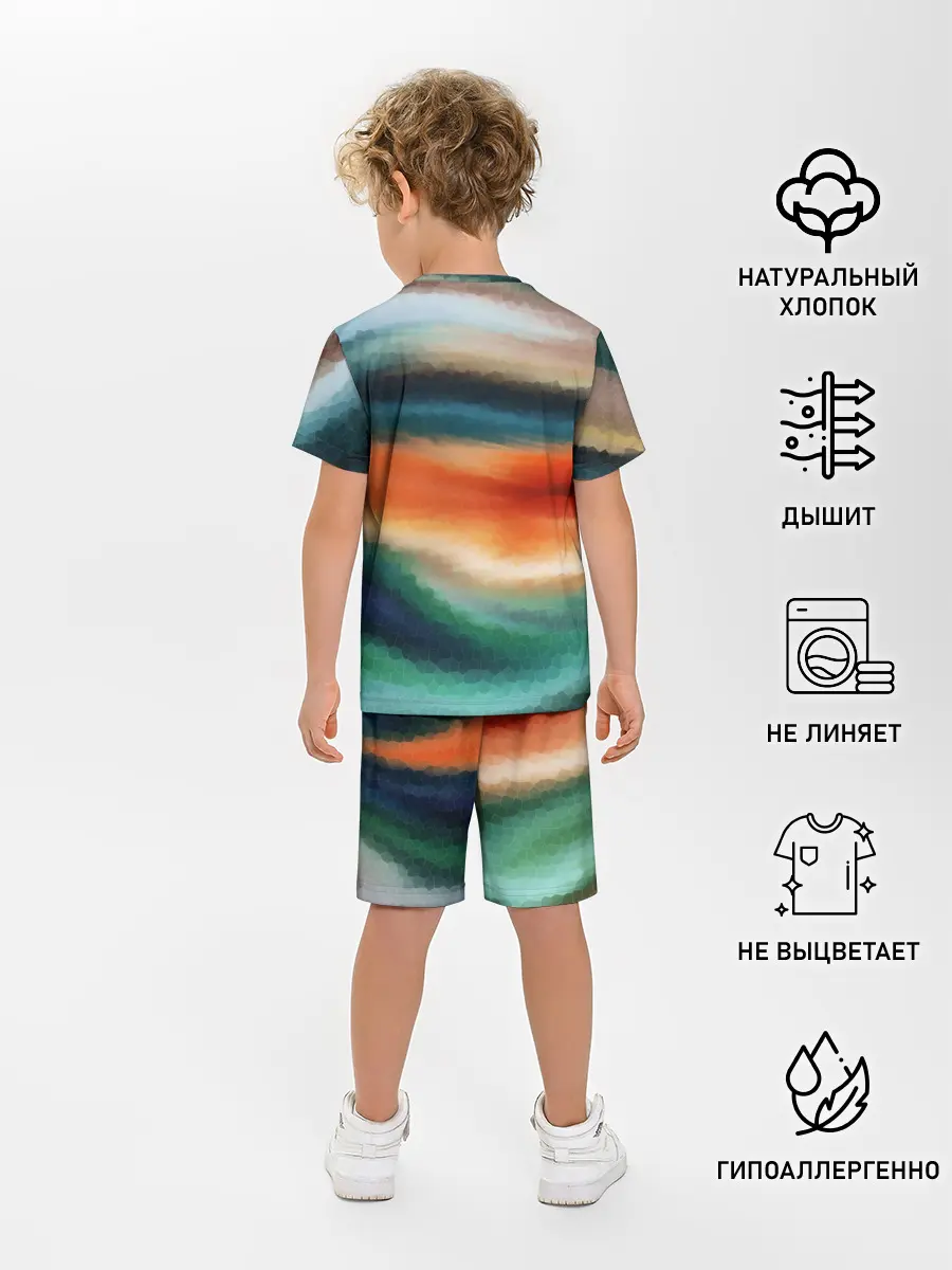 Детская пижама с шортами / Мозаичный абстрактный узор