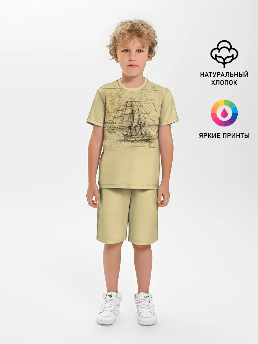 Детская пижама с шортами / Старая карта