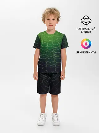 Детская пижама с шортами / Паутина в лесу