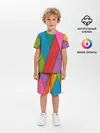 Детская пижама с шортами / Разноцветный узор