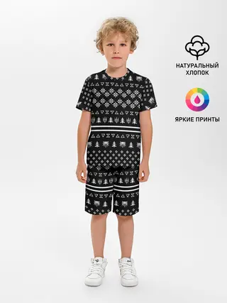 Детская пижама с шортами / ВЕДЬМАК НОВОГОДНИЙ