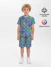 Детская пижама с шортами / Неоновый яркий абстрактный узо
