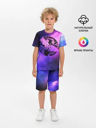 Детская пижама с шортами / космос