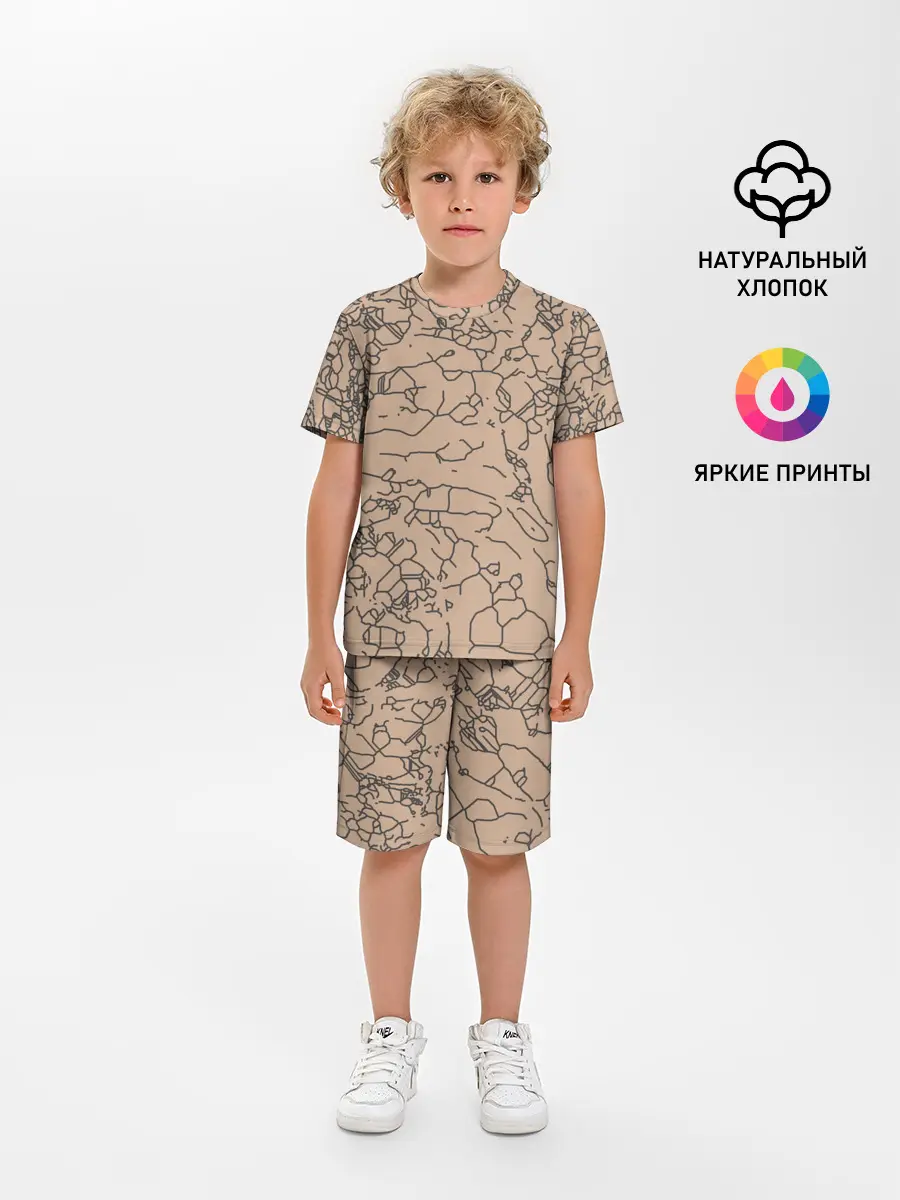 Детская пижама с шортами / Рисованный камень