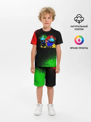 Детская пижама с шортами / Among Us