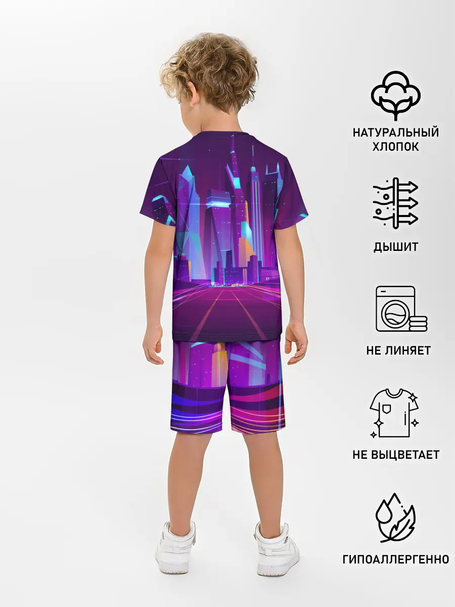Детская пижама с шортами / НЕОНОВЫЙ ГОРОД