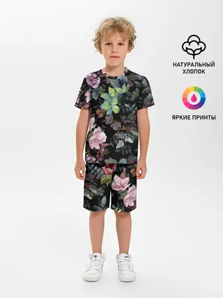 Детская пижама с шортами / Цветочный сад