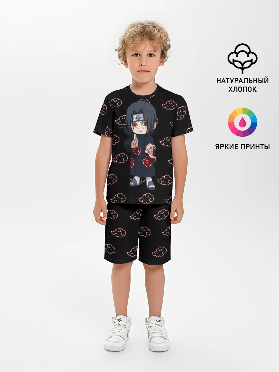 Детская пижама с шортами / Итачи на фоне Акацуки