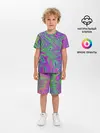 Детская пижама с шортами / Неоновый абстрактный узор