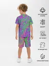 Детская пижама с шортами / Неоновый абстрактный узор