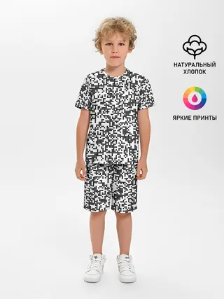 Детская пижама с шортами / Пиксельный Узор