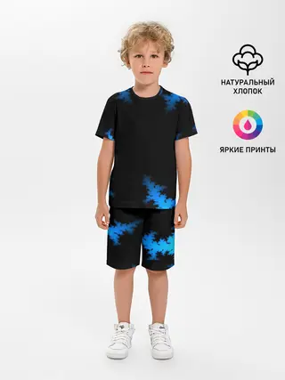 Детская пижама с шортами / Морозный узор