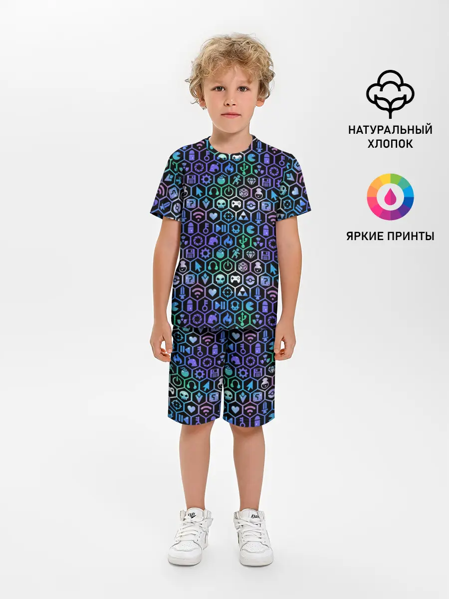 Детская пижама с шортами / ГЕЙМЕРСКИЙ НЕОН