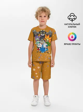 Детская пижама с шортами / cuphead