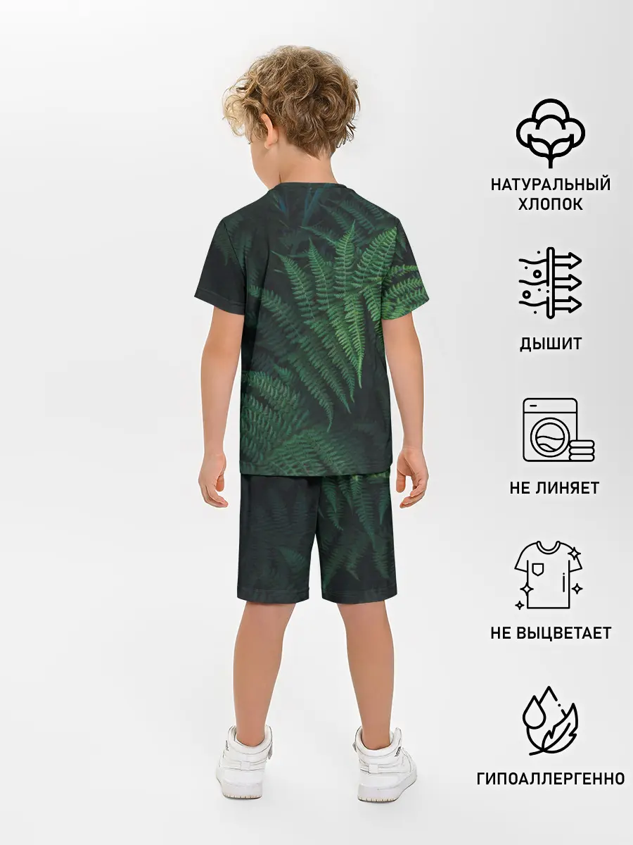 Детская пижама с шортами / Листья