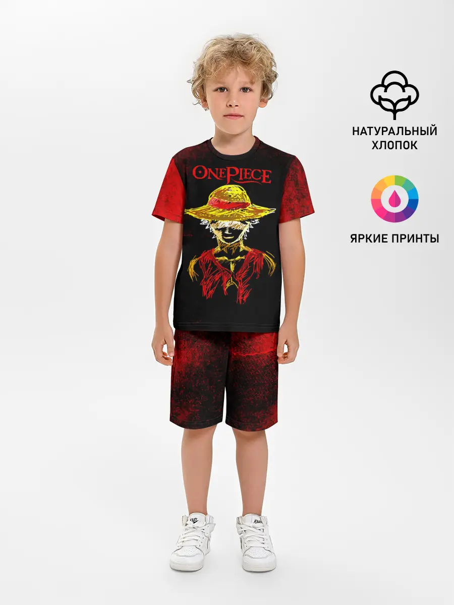 Детская пижама с шортами / One Piece. Большой куш Луффи