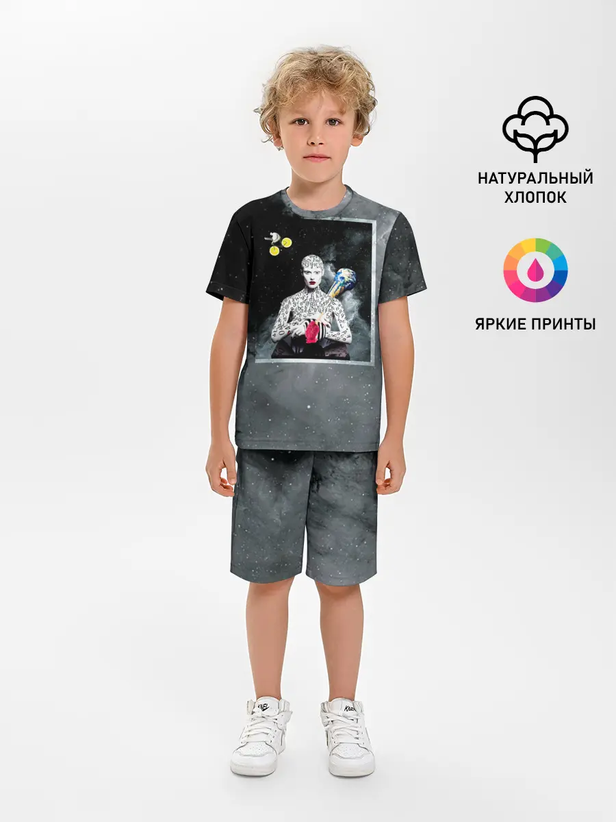 Детская пижама с шортами / Космос / Абстракция
