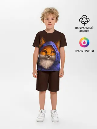 Детская пижама с шортами / Лисенок в капюшоне