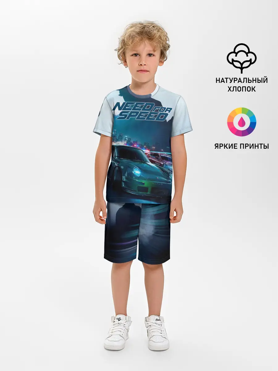 Детская пижама с шортами / Need for Speed