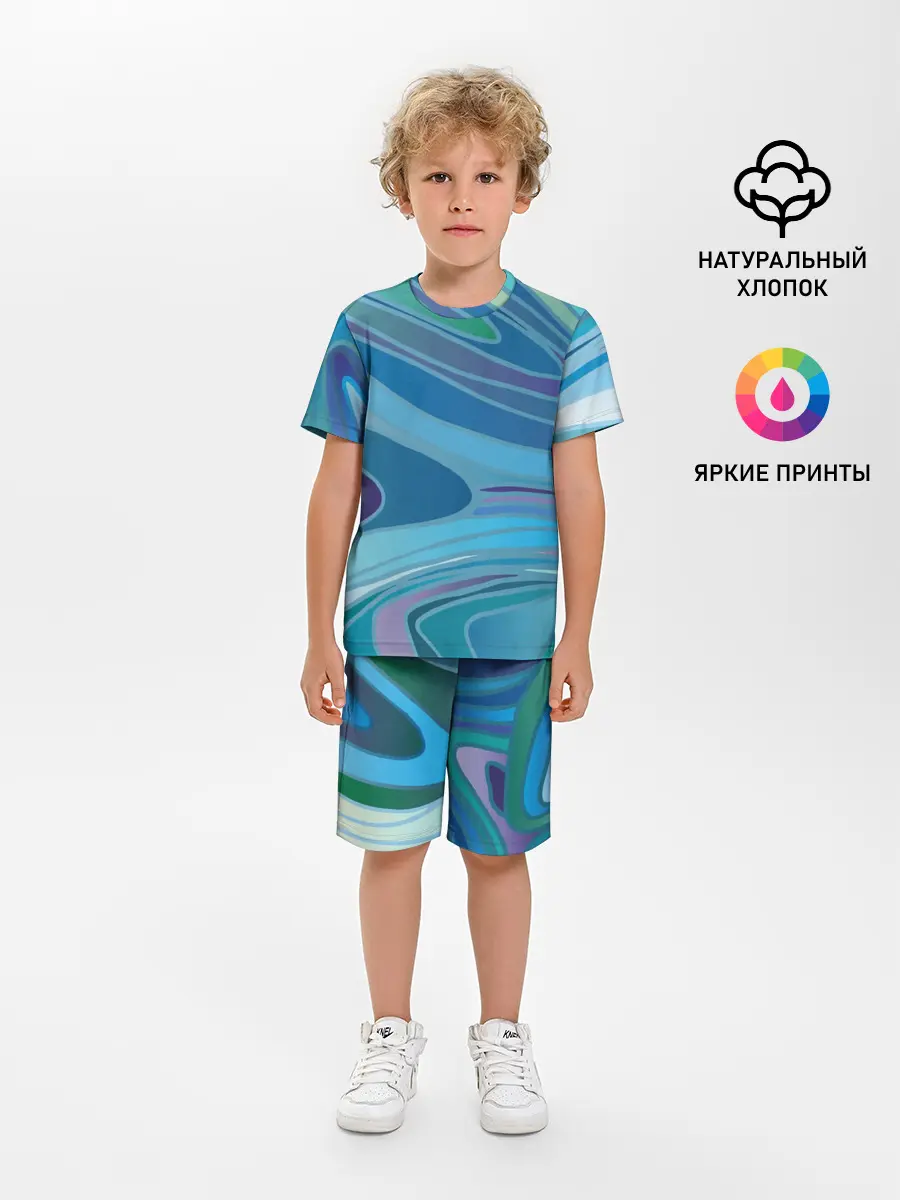 Детская пижама с шортами / Морская волна