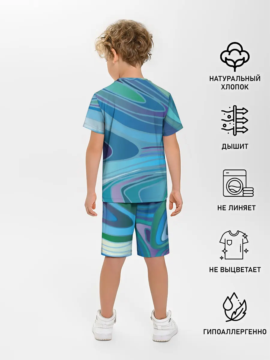Детская пижама с шортами / Морская волна