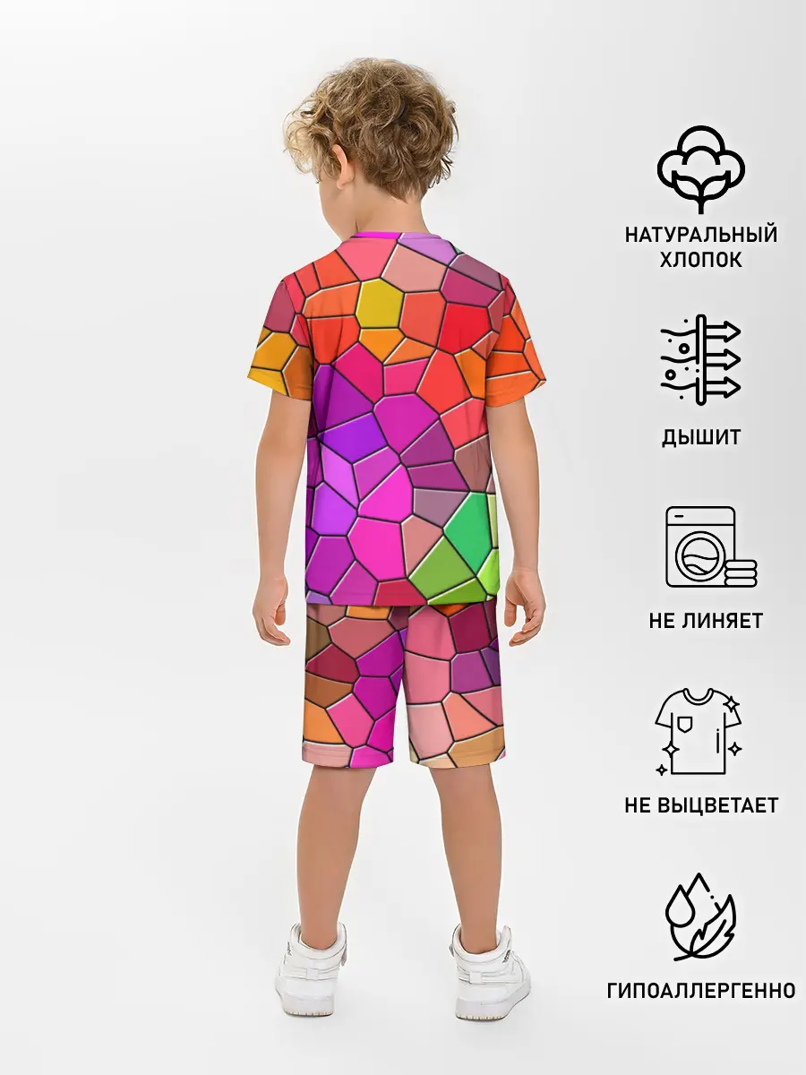 Детская пижама с шортами / Мозаика цветная