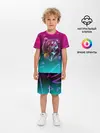 Детская пижама с шортами / RETRO CYBER BEAR NEON
