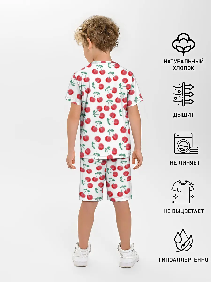 Детская пижама с шортами / Вишневое настроение