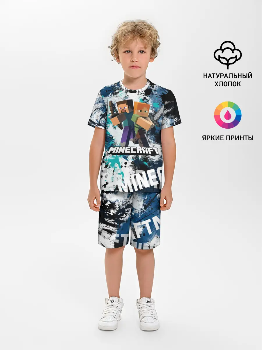 Детская пижама с шортами / Minecraft / Майнкрафт