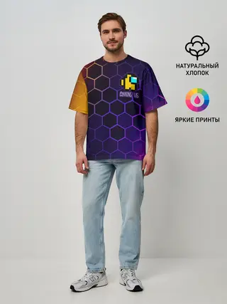 Мужская футболка оверсайз / AMONG US / АМОНГ АС