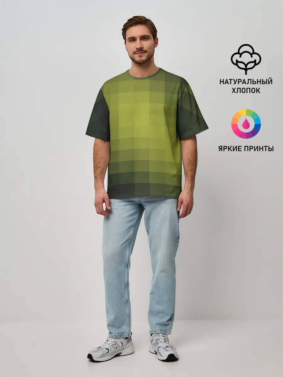 Мужская футболка оверсайз / Милитари мозаика