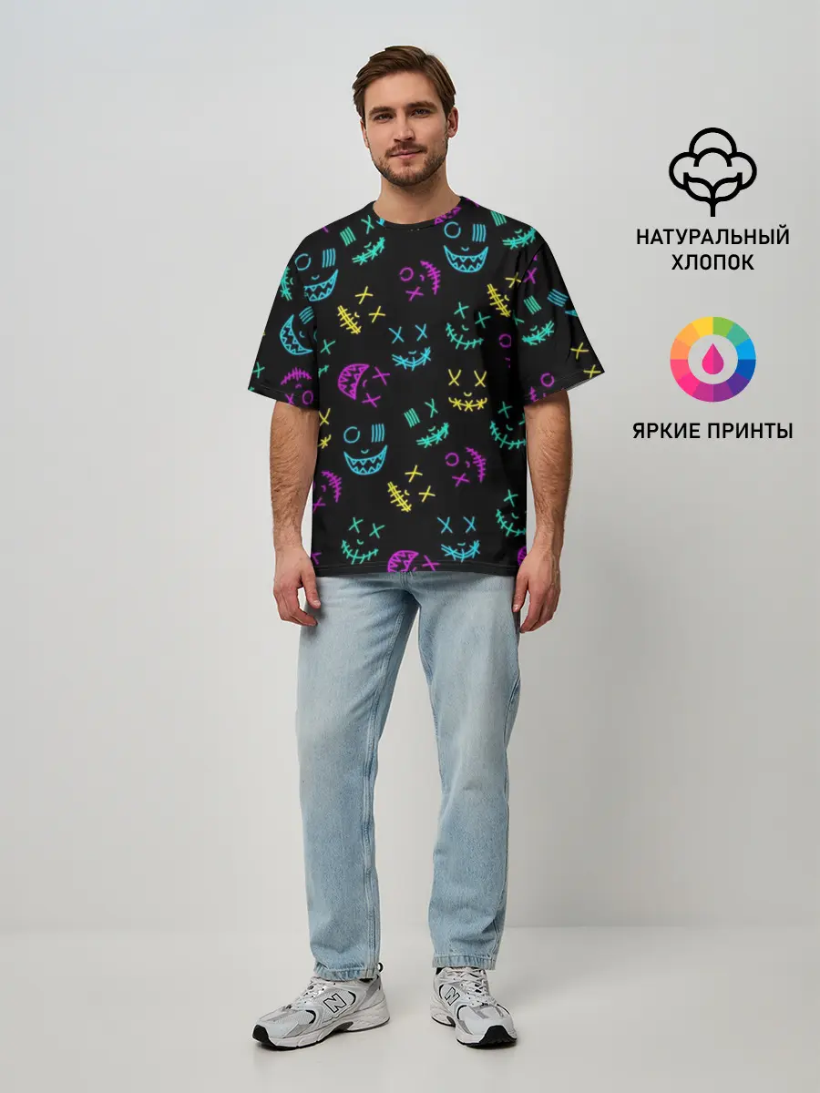 Мужская футболка оверсайз / Marshmello Маски